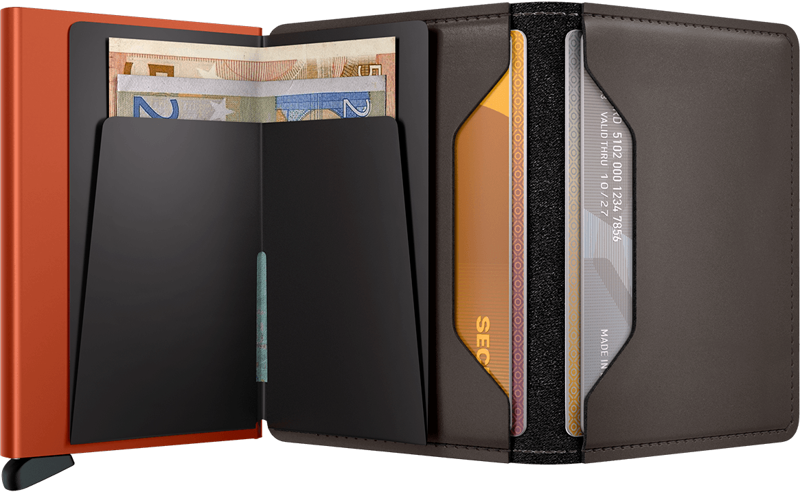 SECRID Miniwallet Matte Truffle & Orange