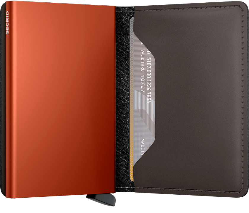 SECRID Miniwallet Matte Truffle & Orange