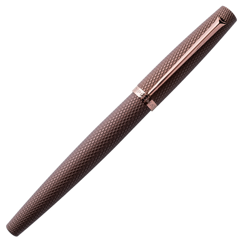 DIPLOMAT Stylo Plume "Viper" marron guilloche F/M F/M