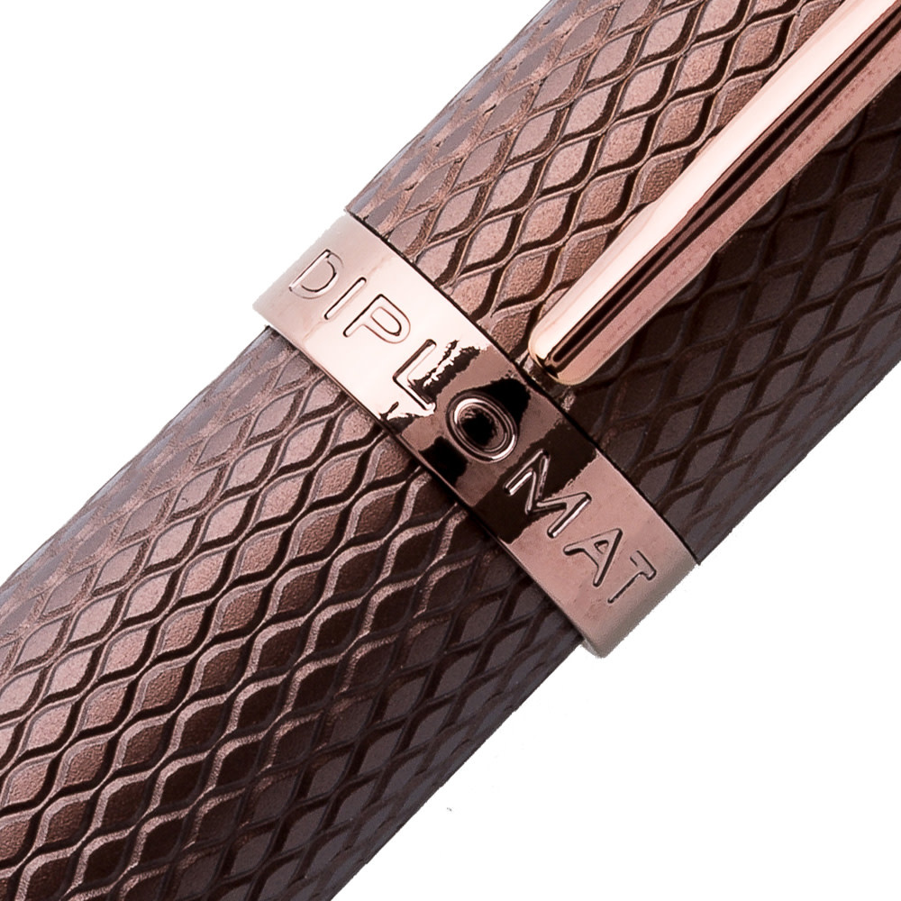 DIPLOMAT Stylo Plume "Viper" marron guilloche F/M F/M
