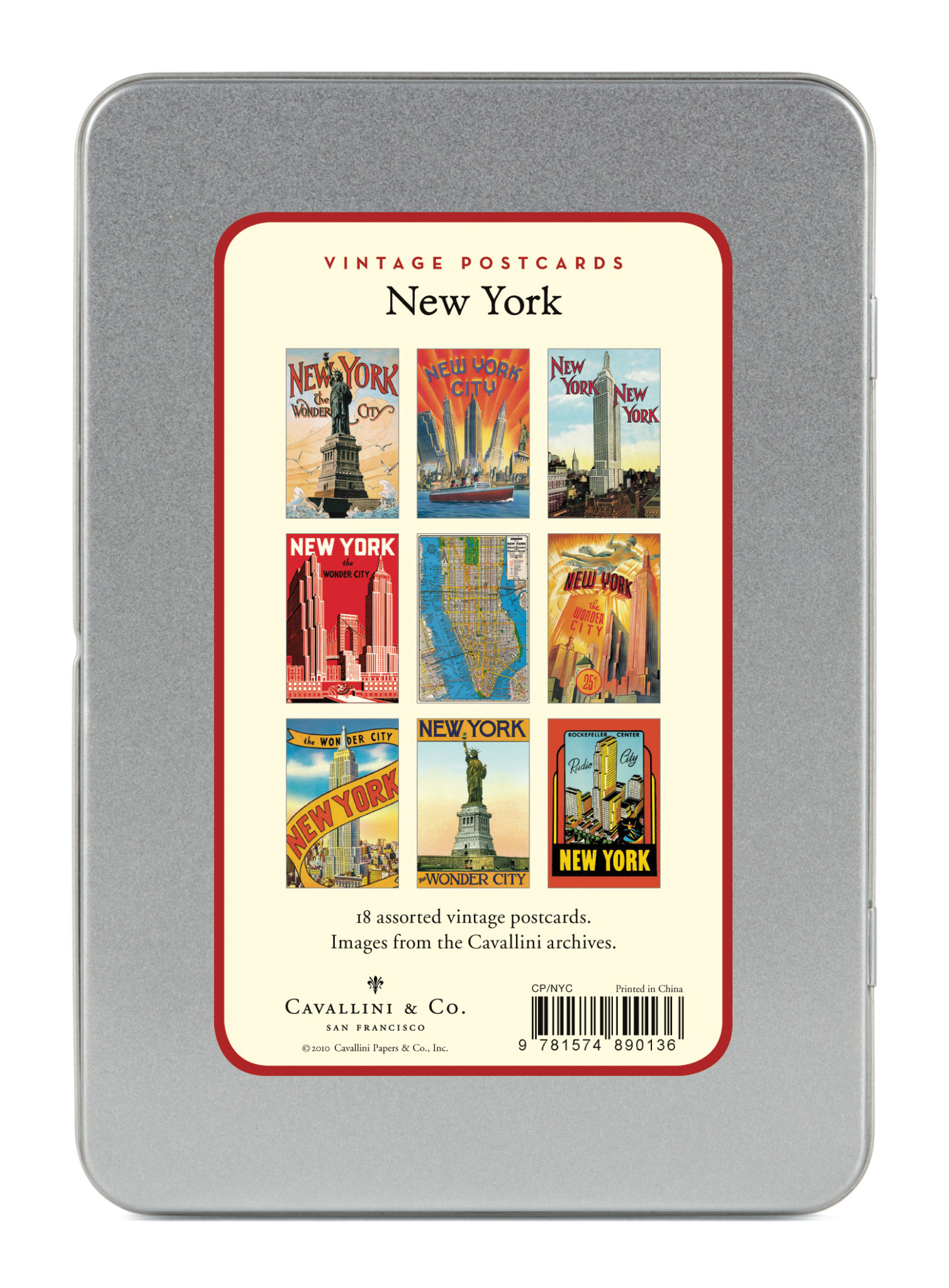 CAVALLINI & Co. Set de 18 Cartes Postales Vintage New York