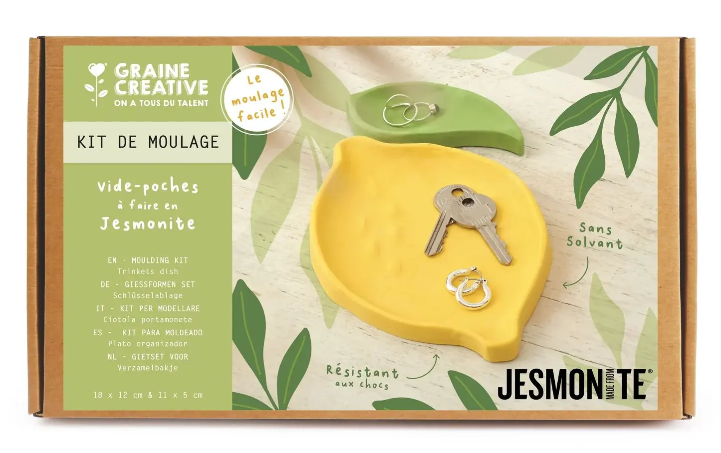 GRAINE CREATIVE Kit Jesmonite Vide Poches Citron
