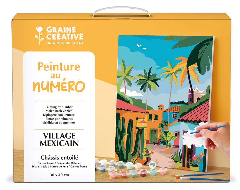 GRAINE CREATIVE Peinture Au Numéro 30X40cm Village Mexicain