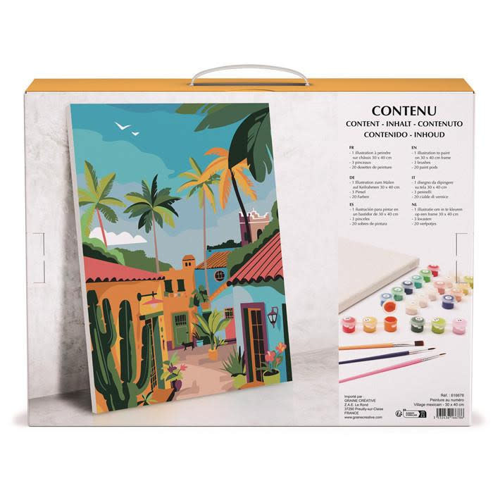 GRAINE CREATIVE Peinture Au Numéro 30X40cm Village Mexicain