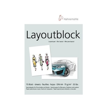 HAHNEMÜHLE Bloc Layout 75g/m²,A4, 75feuilles