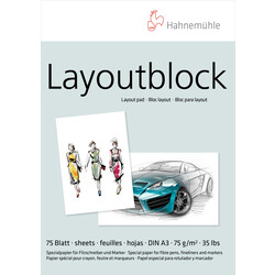 HAHNEMÜHLE Bloc Layout 75g/m²,A3, 75feuilles