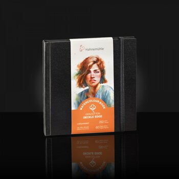 HAHNEMÜHLE Watercolour Book Deckle Edge 100% Coton  250 g/m², 30 feuilles 14x14 cm, grain fin