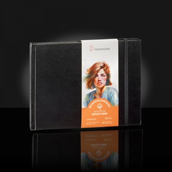 HAHNEMÜHLE Watercolour Book Deckle Edge 100% Coton  250 g/m²,30 feuilles15,3x10,3cm A6 paysage) grain fin
