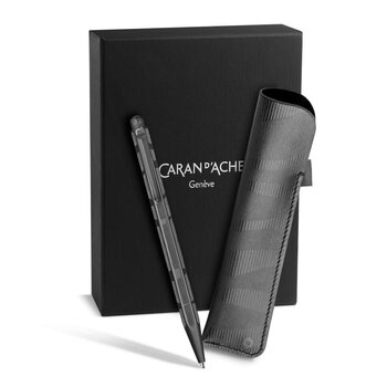 CARAN D'ACHE Ecridor Black Lines ; Set Stylo Bille Et Cuir
