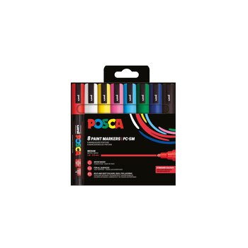 UNI-BALL Posca Pochette 8 Marqueurs Pc5M Couleurs basiques