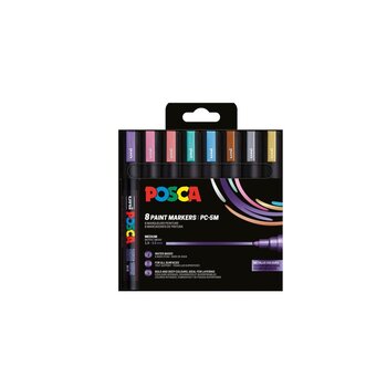 UNI-BALL Posca Pochette 8 Marqueurs Pc5M Couleurs Métal