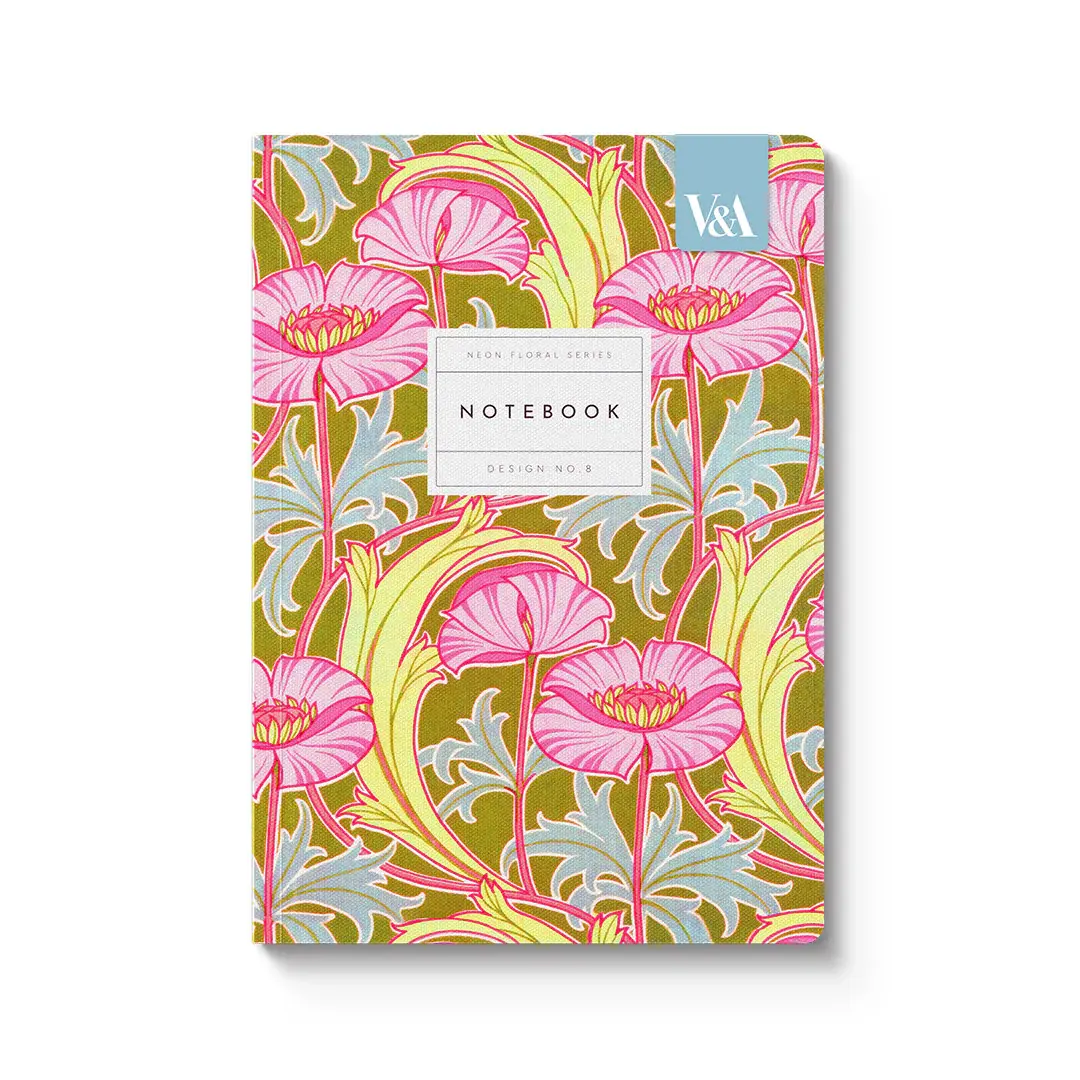 OHH DEER Neon Floral Pink Poppies Premium Perfect Bound Notebook (A5) (12540)