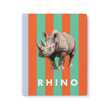 OHH DEER Striped Rhino Exercise Book Carnet à couverture souple 64p (25,4x20,3cm)