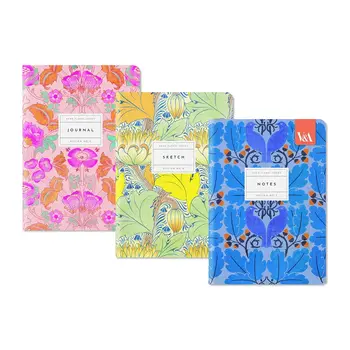 OHH DEER Set 3x Neon Floral Stitched Notebook (B6)