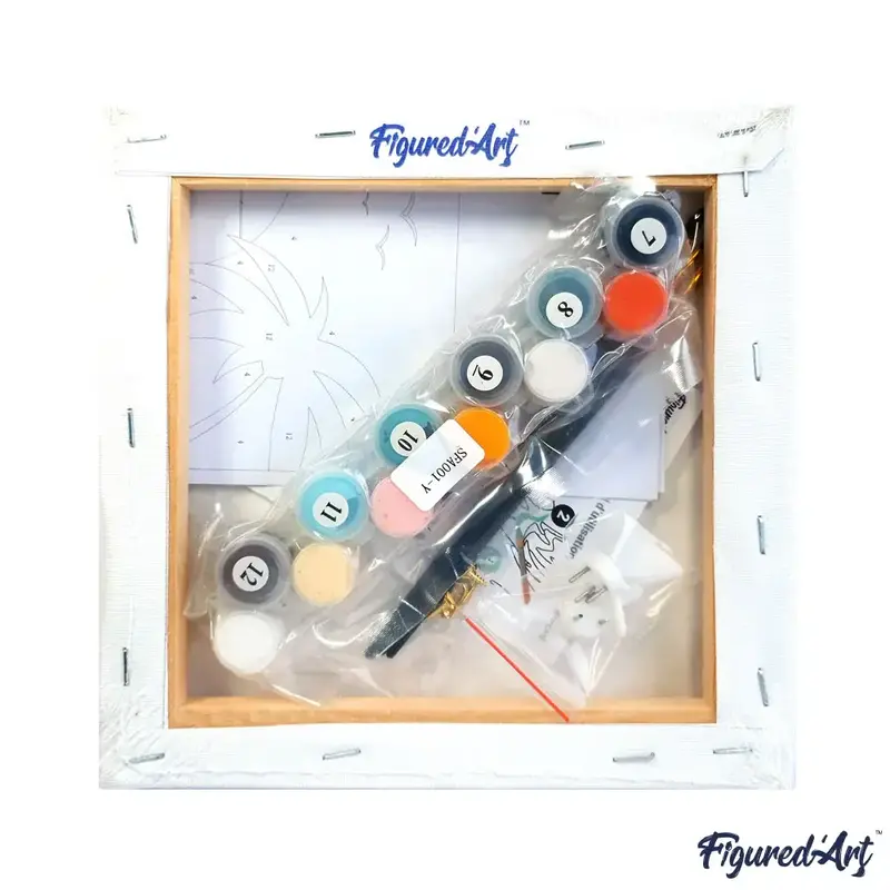 FIGURED'ART Mini Peinture par Numéros Sagrada À Barcelone 20X20Cm Toile Tendue Sur Chassis
