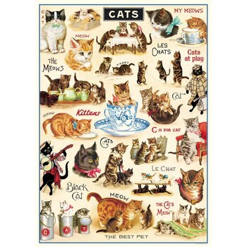 CAVALLINI PAPERS Poster - Affiche Cavallini 50 X 70 Cm Chats Vintage Ii