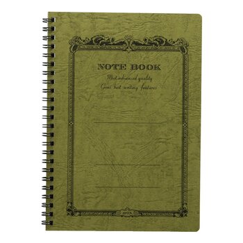 APICA Notebook Cd Spirale - Olive (kanran). A5 - 100 Pages Lignees