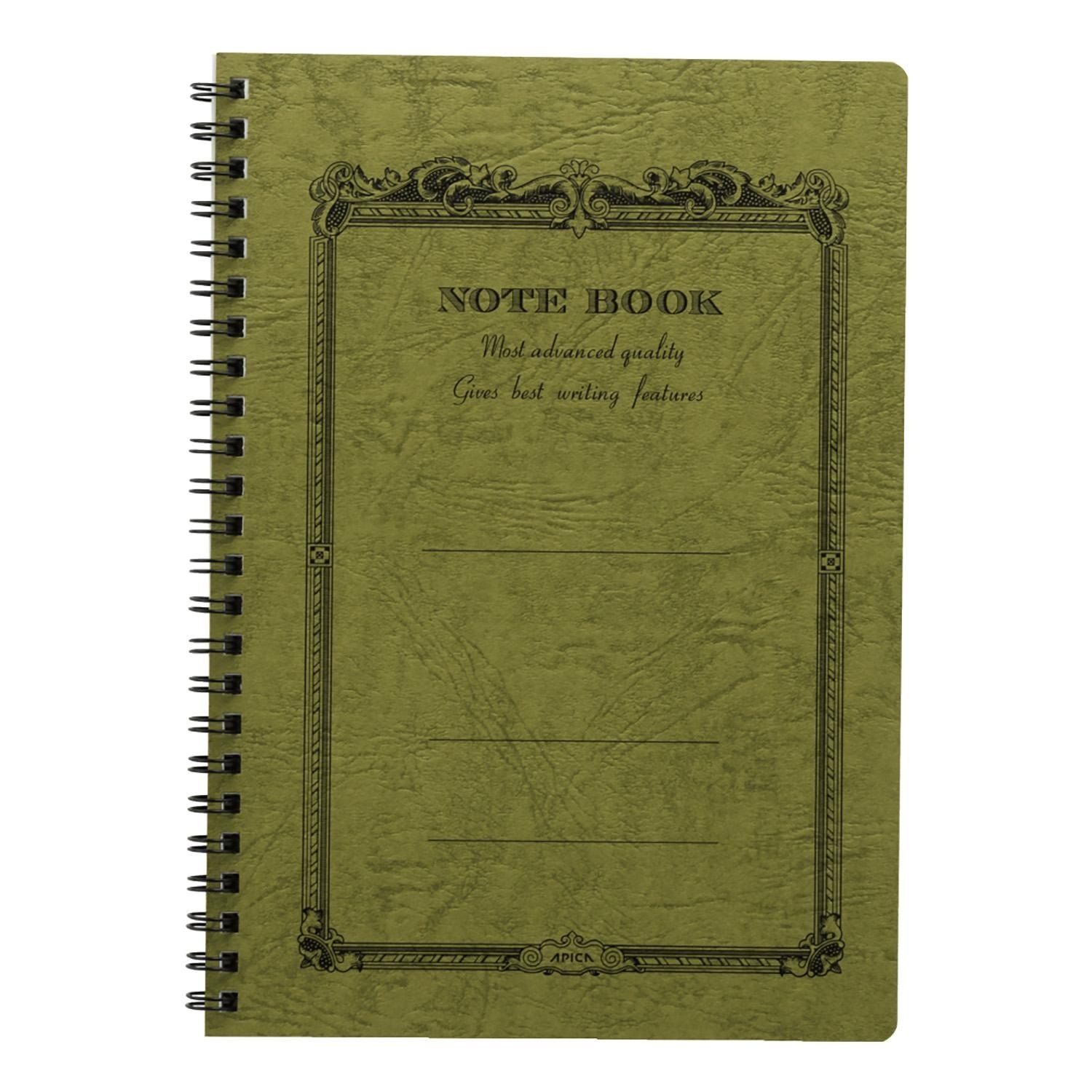 APICA Carnet CD Twing Ring  A5 Ligné Olive (Kanran)