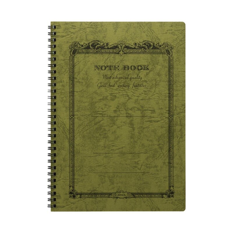 APICA Carnet CD Twing Ring Semi-B5 Ligné Olive (Kanran)
