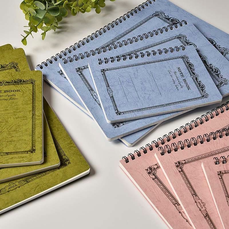 APICA Carnet CD Twing Ring Semi-B5 Ligné Olive (Kanran)