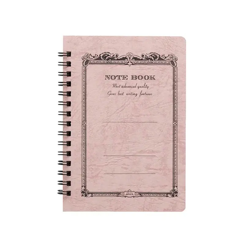 APICA Carnet CD Twing Ring A6 Ligné Peach (Momo)