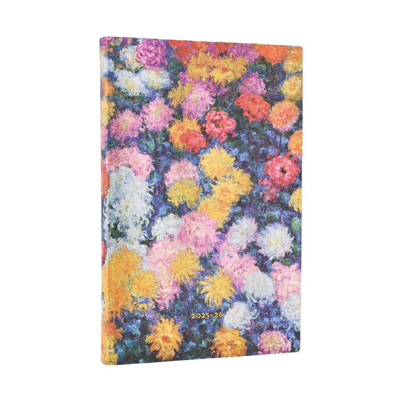 PAPERBLANKS Agenda 2025-2026 Monet’s Chrysanthemums Maxi Un Jour Page 13 mois Flexis