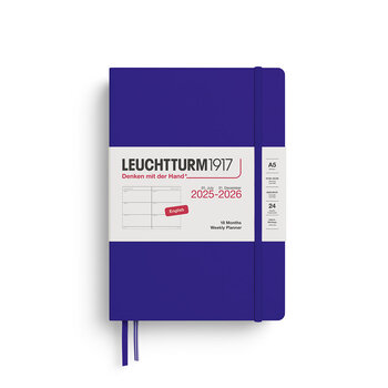 LEUCHTTURM 1917 Agenda Semainier Horizontal Medium (A5) 2025-2026 Ink 18 mois Anglais