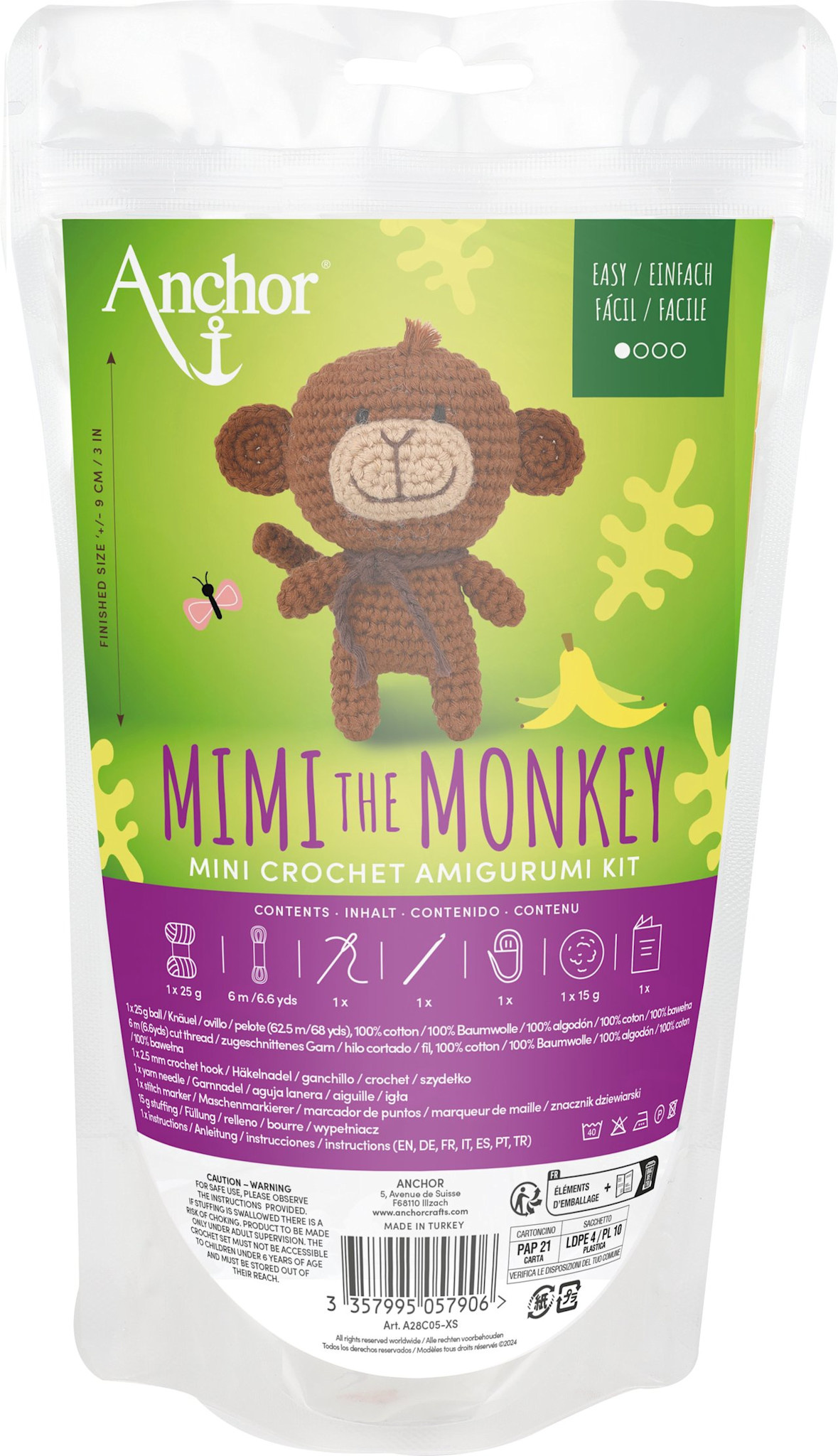 DMC Anchor Mimi Le Singe Mini Kit Amigurumi