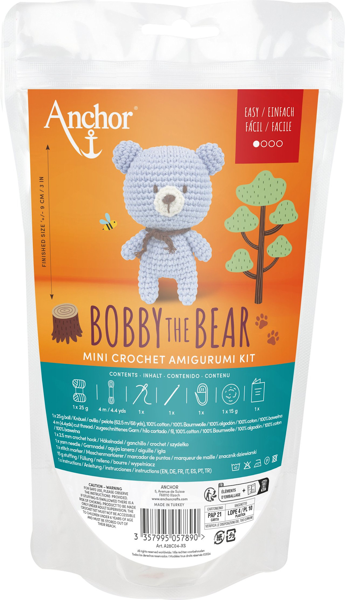 DMC Anchor Bobby L'Ours Mini Kit Amigurumi