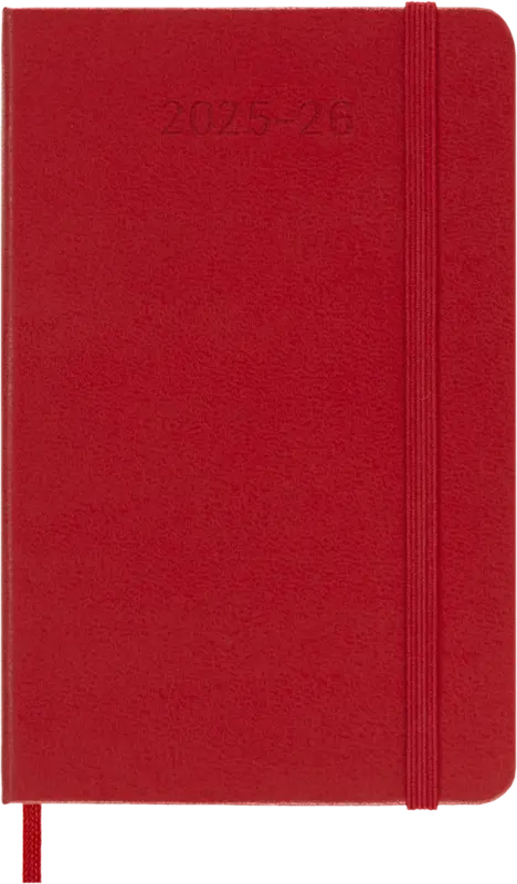 MOLESKINE Semainier horizontal+notes 18 mois Format de poche Couverture rigide Rouge Écarlate