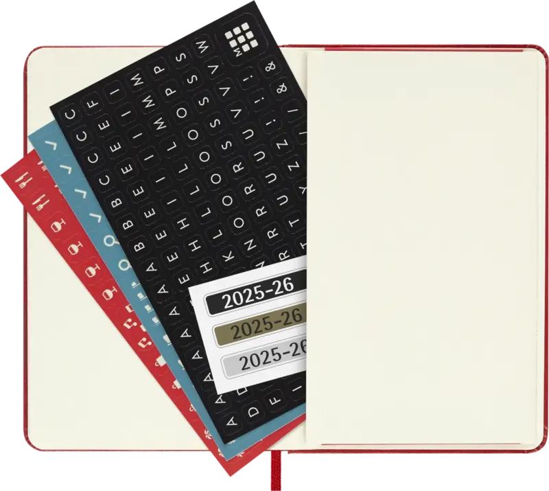 MOLESKINE Semainier horizontal+notes 18 mois Format de poche Couverture rigide Rouge Écarlate