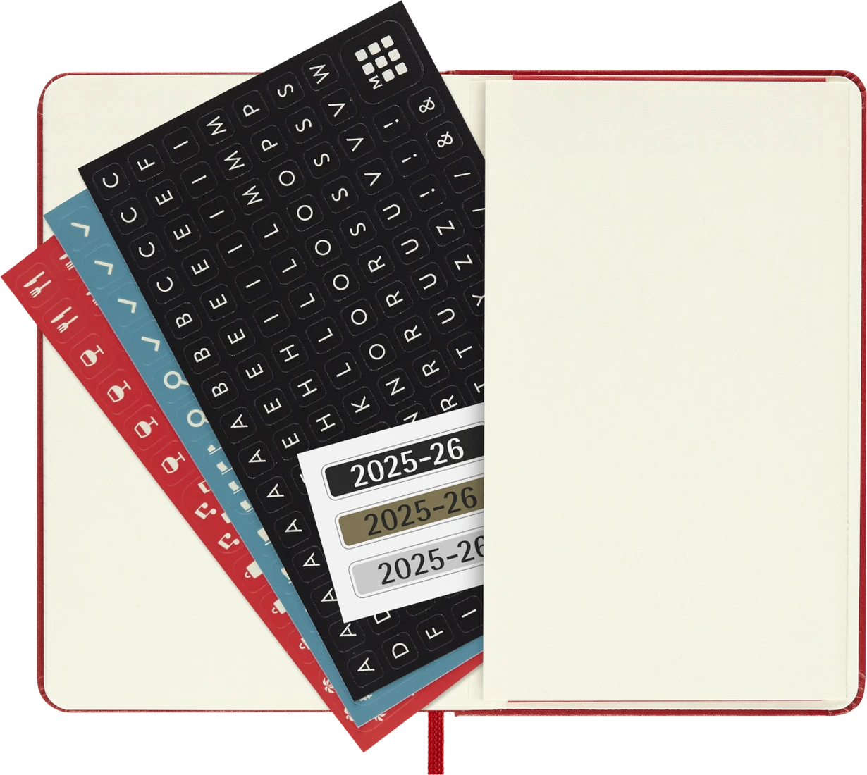 MOLESKINE Semainier horizontal+notes 18 mois Grand format Couverture souple Rouge Écarlate