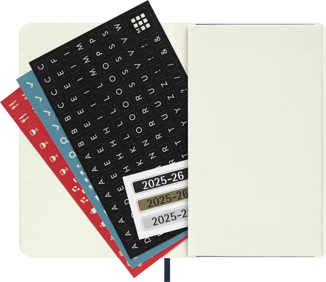 MOLESKINE Semainier horizontal+notes 18 mois Grand format Couverture souple Bleu saphir