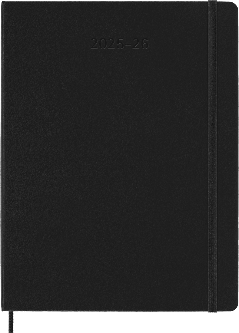 MOLESKINE Semainier horizontal+notes 18 mois Format XL Couverture rigide Noir