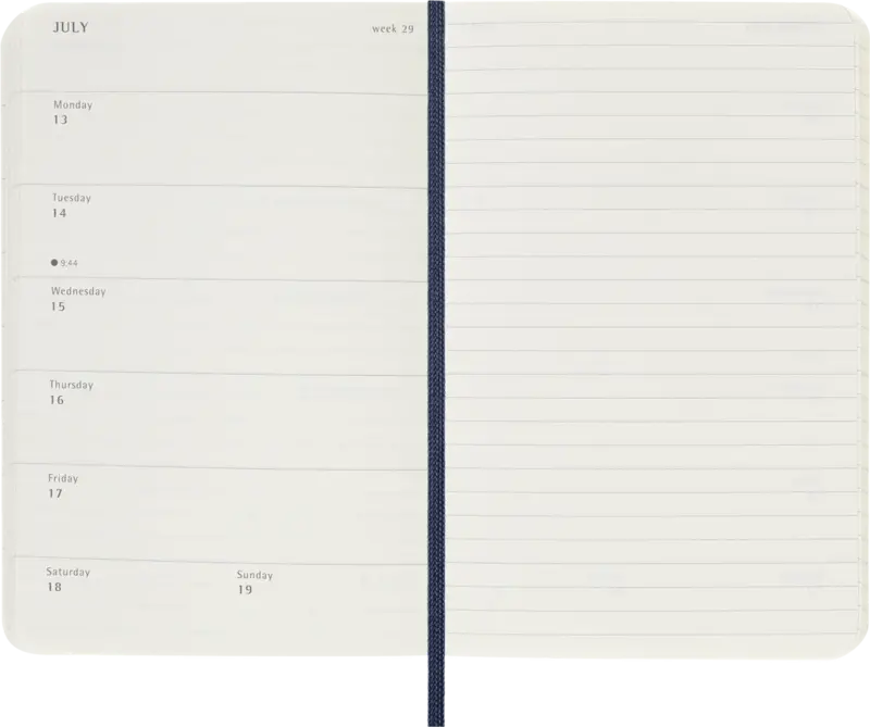 MOLESKINE Semainier horizontal+notes 18 mois Grand format Couverture rigide Bleu saphir