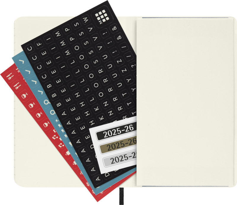 MOLESKINE Semainier horizontal+notes 18 mois Format de poche Couverture souple Noir