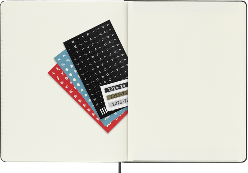 MOLESKINE Semainier horizontal+notes 18 mois Format XL Couverture souple Noir