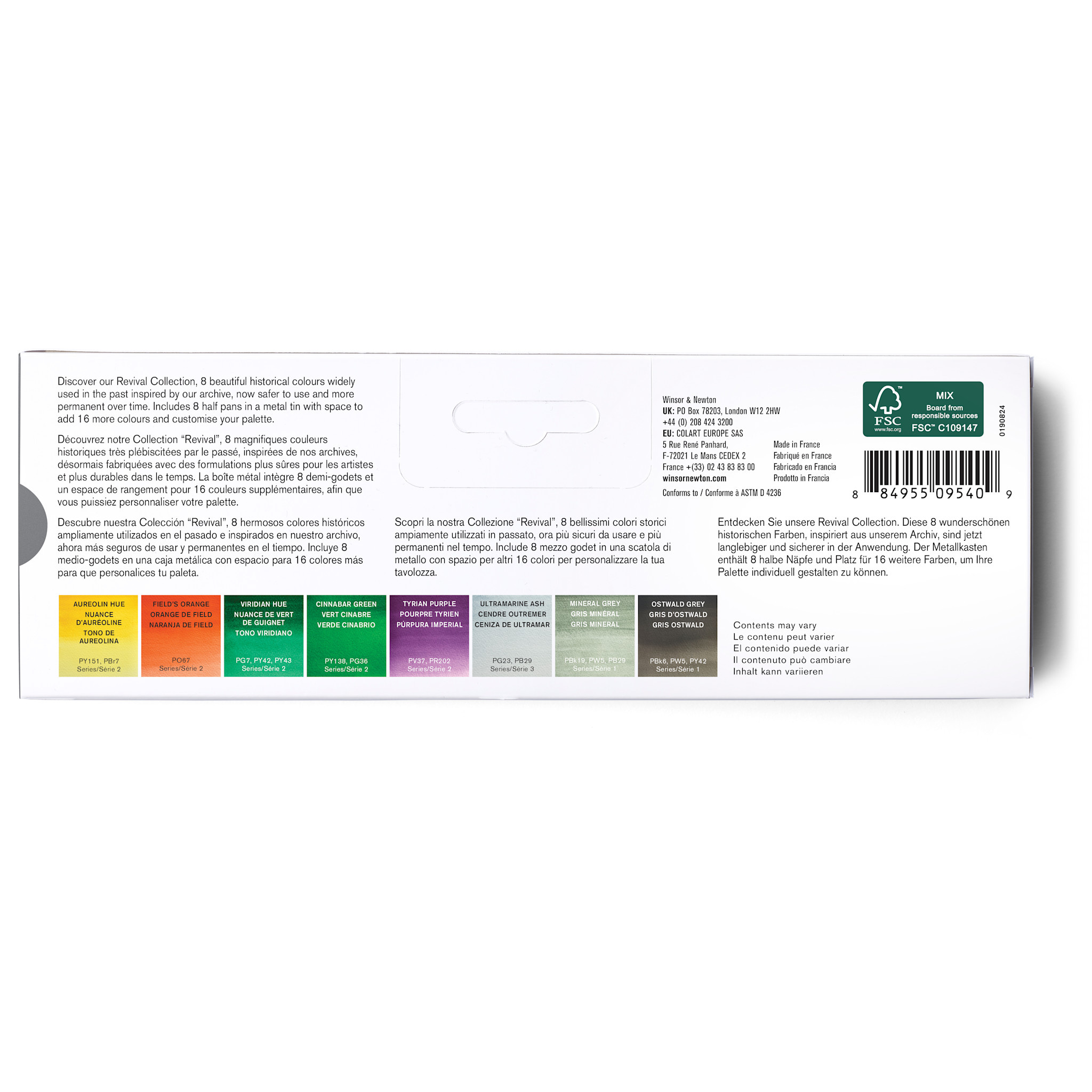 WINSOR & NEWTON Professional Aquarelle Revival Collection 8 1/2 Godets