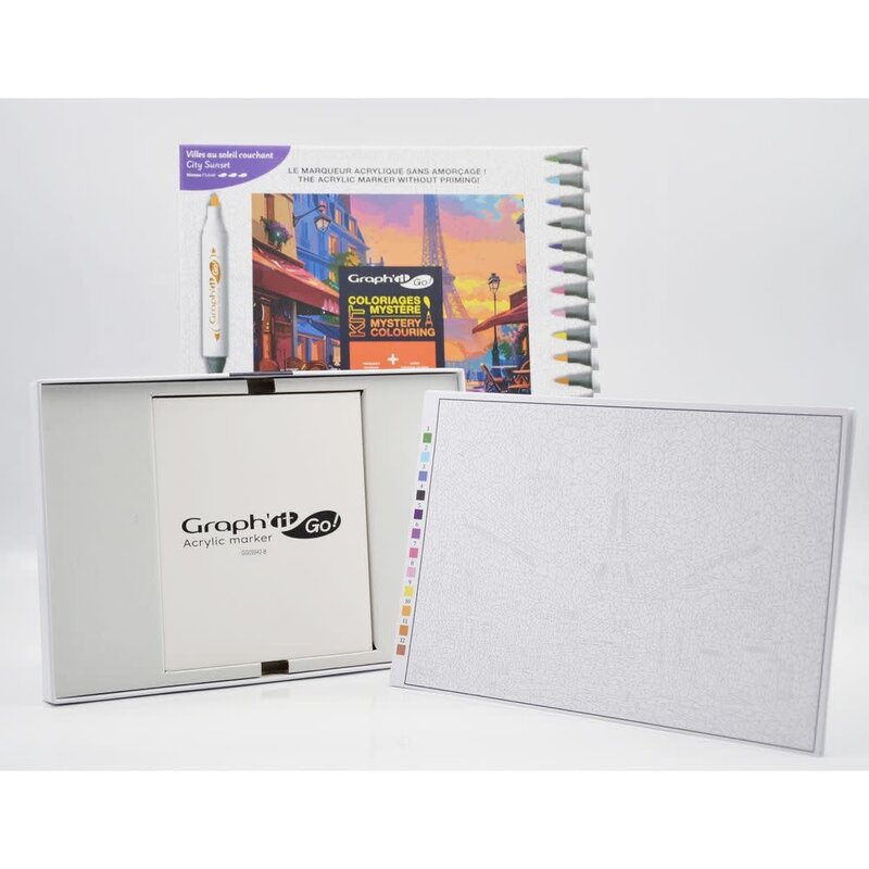 GRAPH'IT Kit Coloriage Mystère - CITY SUNSET