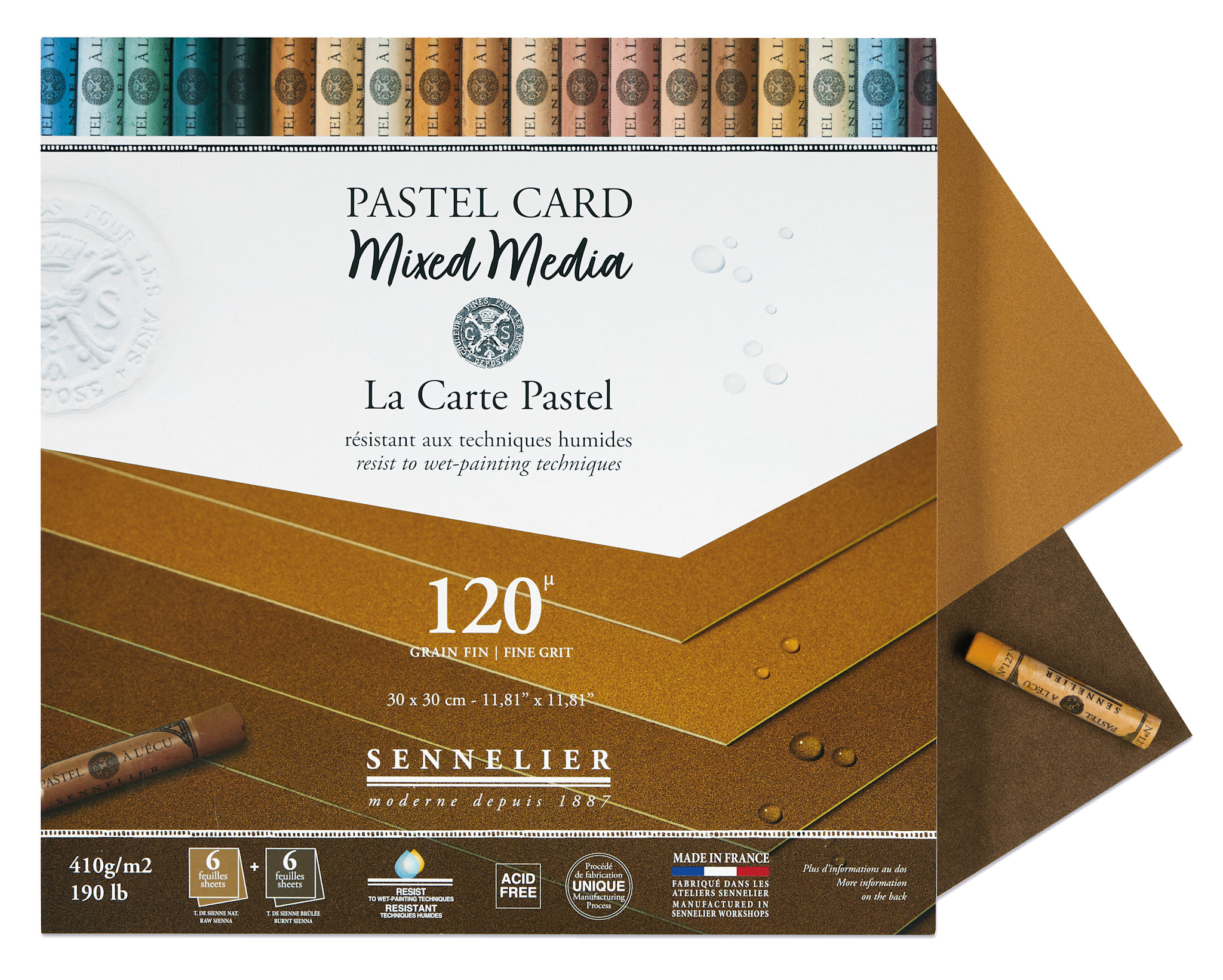SENNELIER Bloc Pastel Card mixed media - 30 x 30 cm - Les Terres