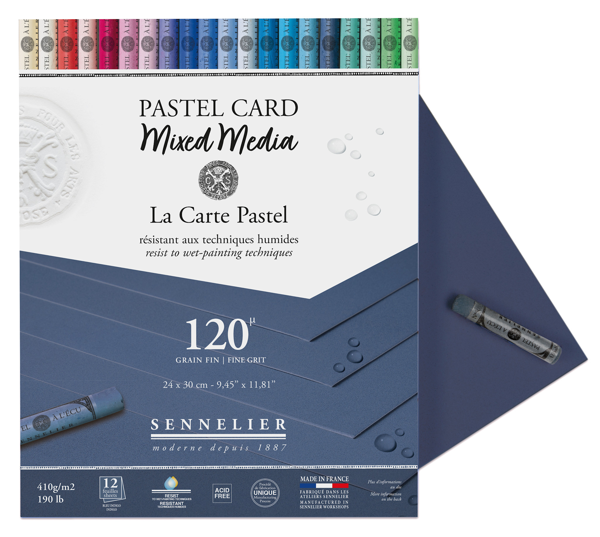 SENNELIER Bloc Pastel Card mixed media - 24 x 30 cm - Indigo