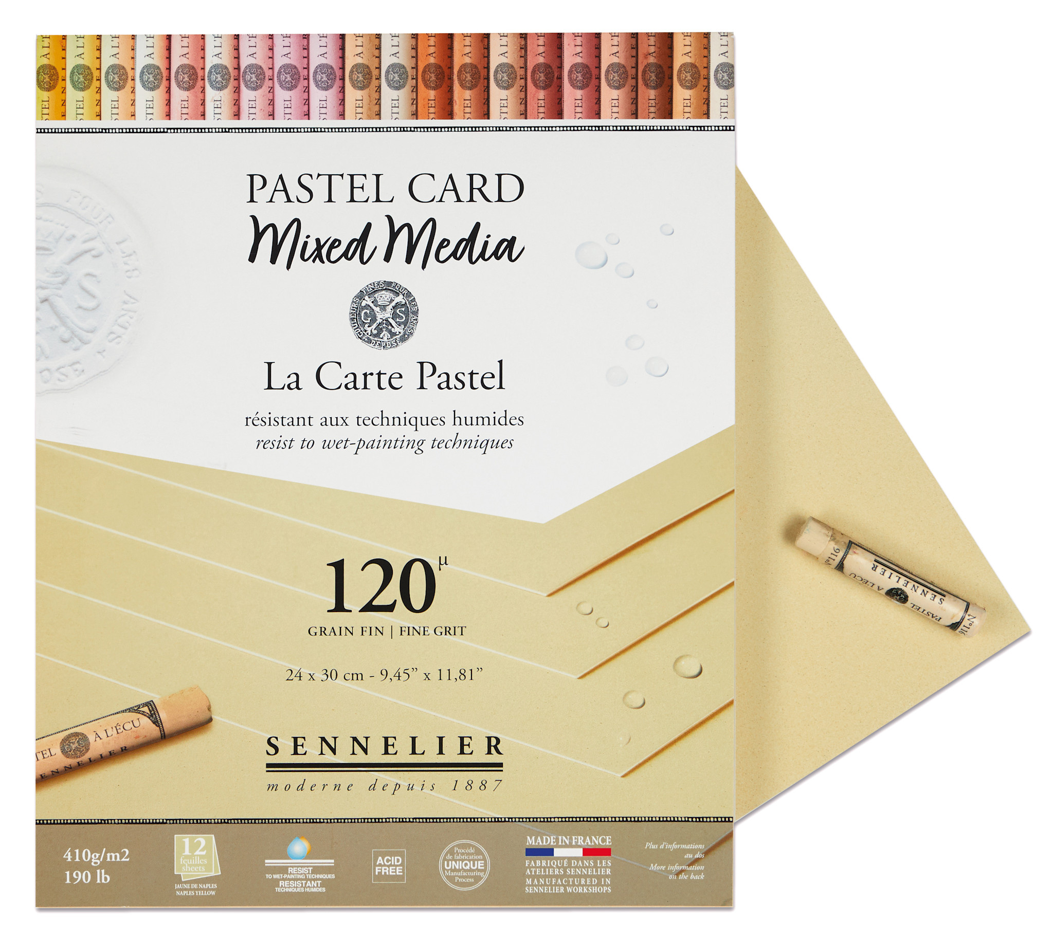 SENNELIER Bloc Pastel Card mixed media - 24 x 30 cm - Jaune de Naples