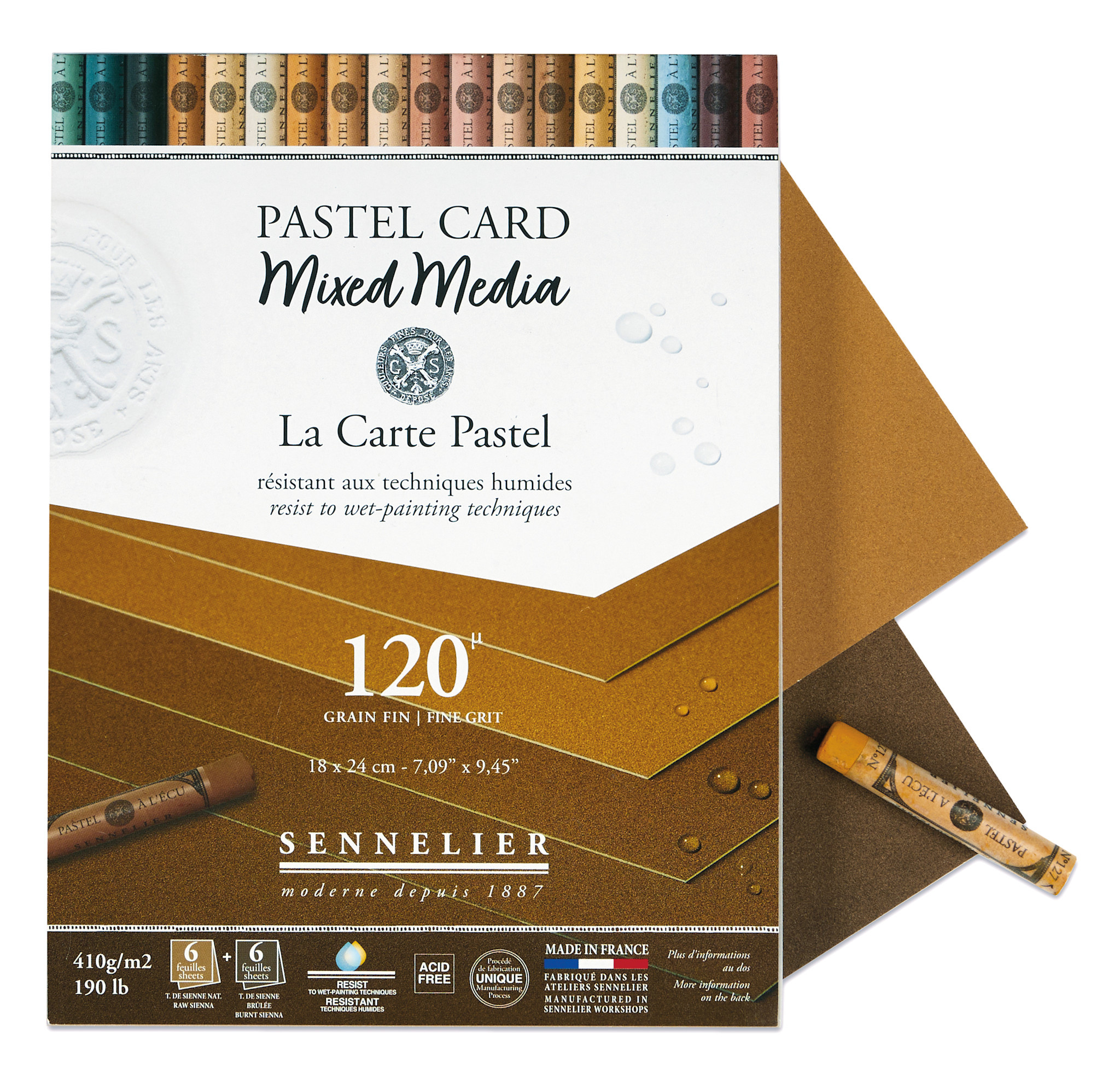 SENNELIER Bloc Pastel Card mixed media - 18 x 24 cm - Les Terres