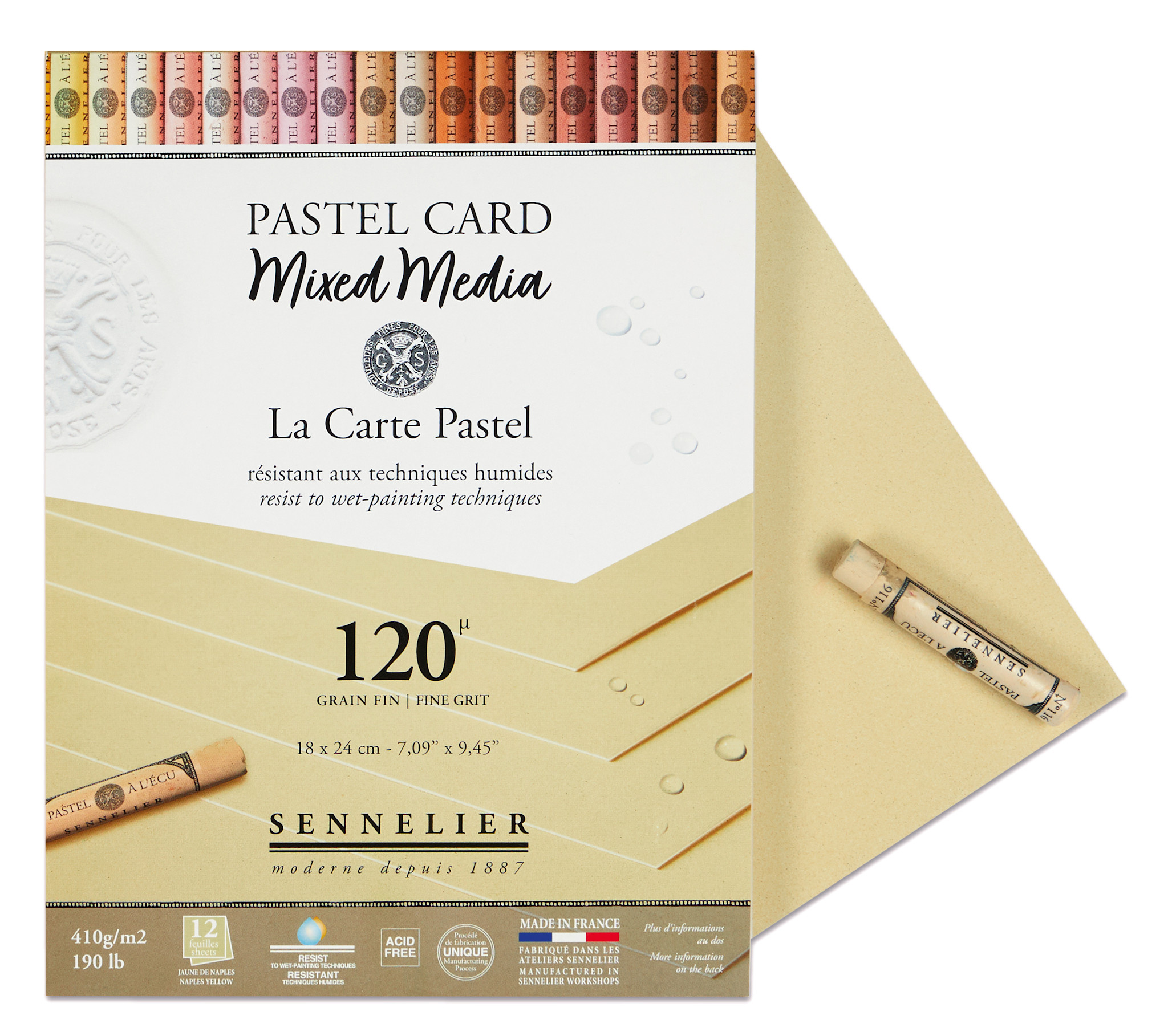 SENNELIER Bloc Pastel Card mixed media - 18 x 24 cm - Jaune de Naples