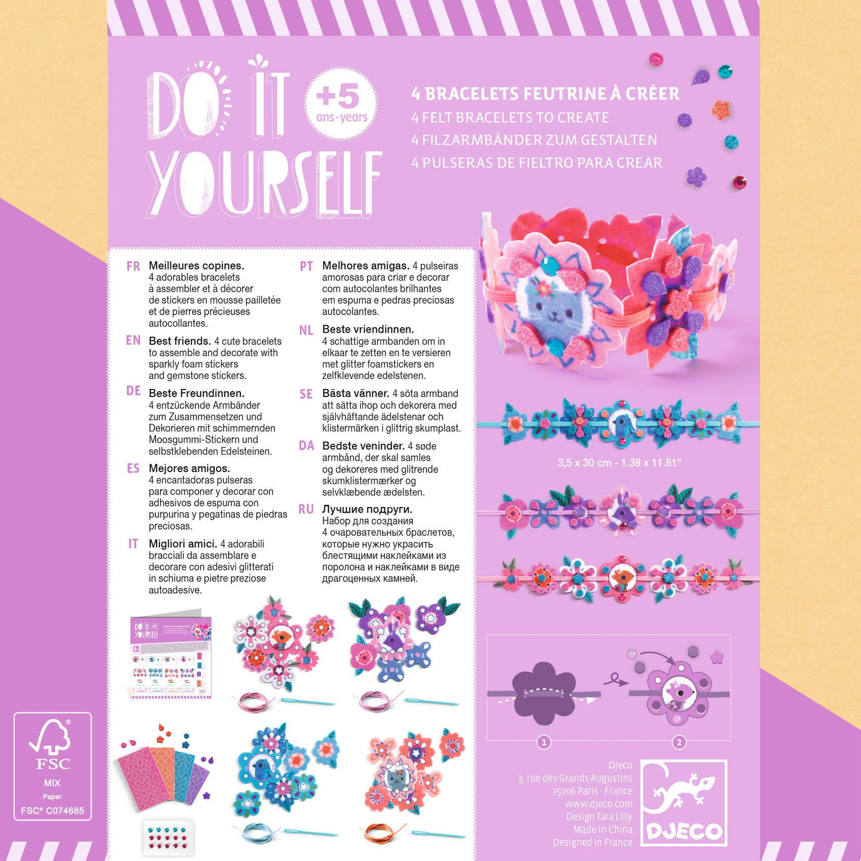 DJECO Do It Yourself - Mosaïques & Stickers Meilleures copines