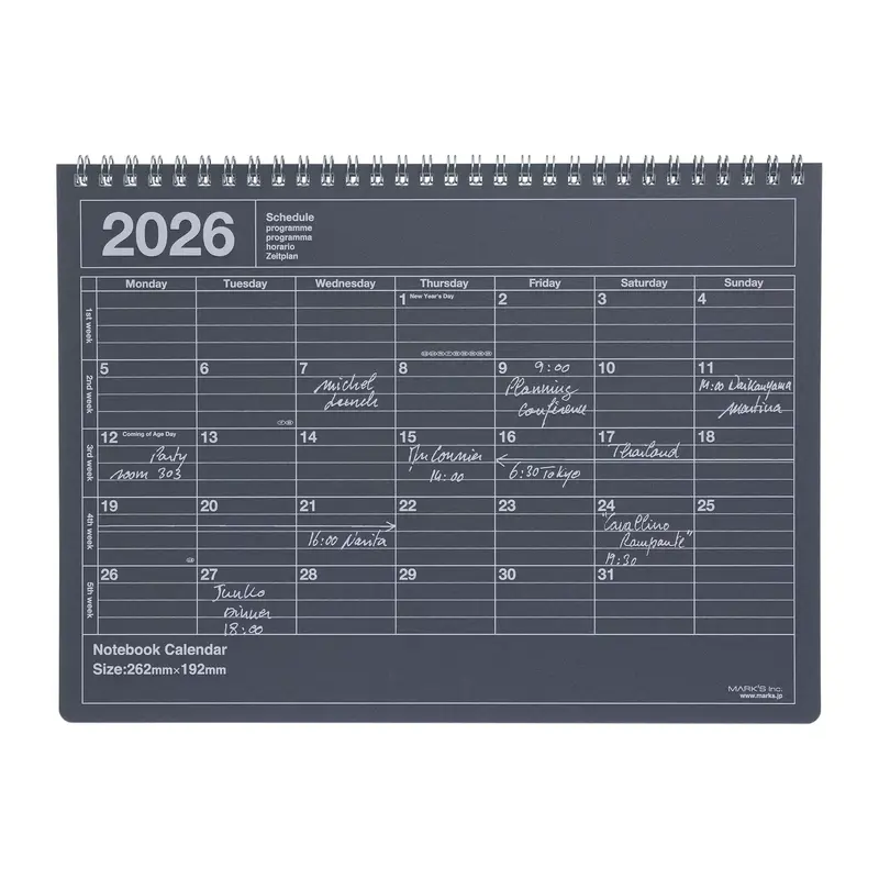 MARK'S EUROPE 2026 Notebook Calendar M / Black