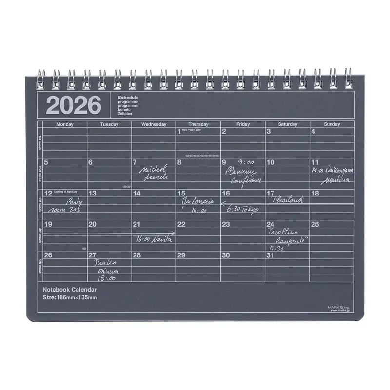 MARK'S EUROPE 2026 Notebook Calendar S / Black