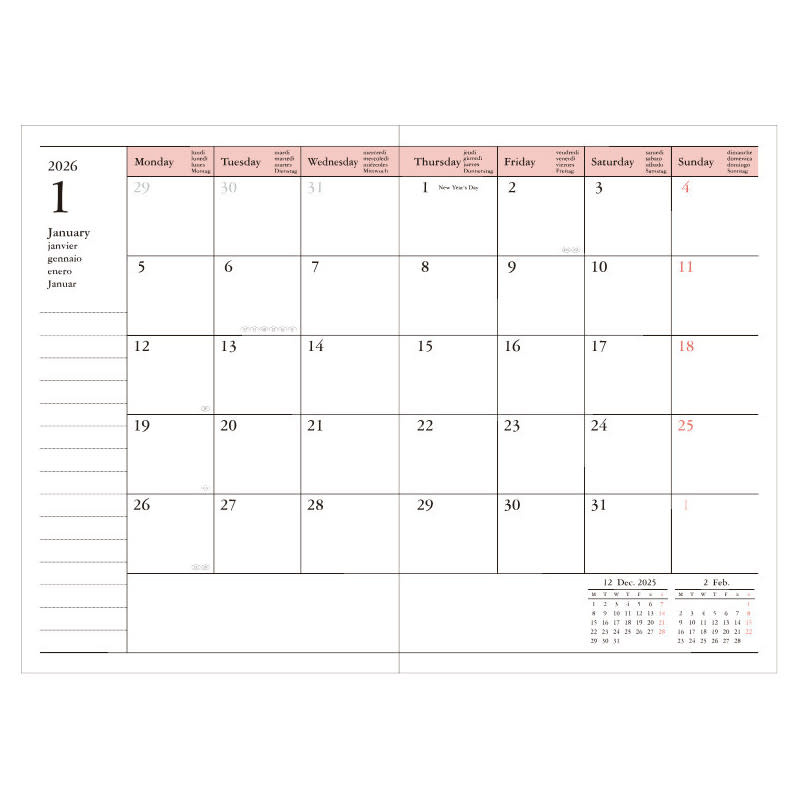 MARK'S EUROPE Agenda 16 mois A6 Colors / Pink