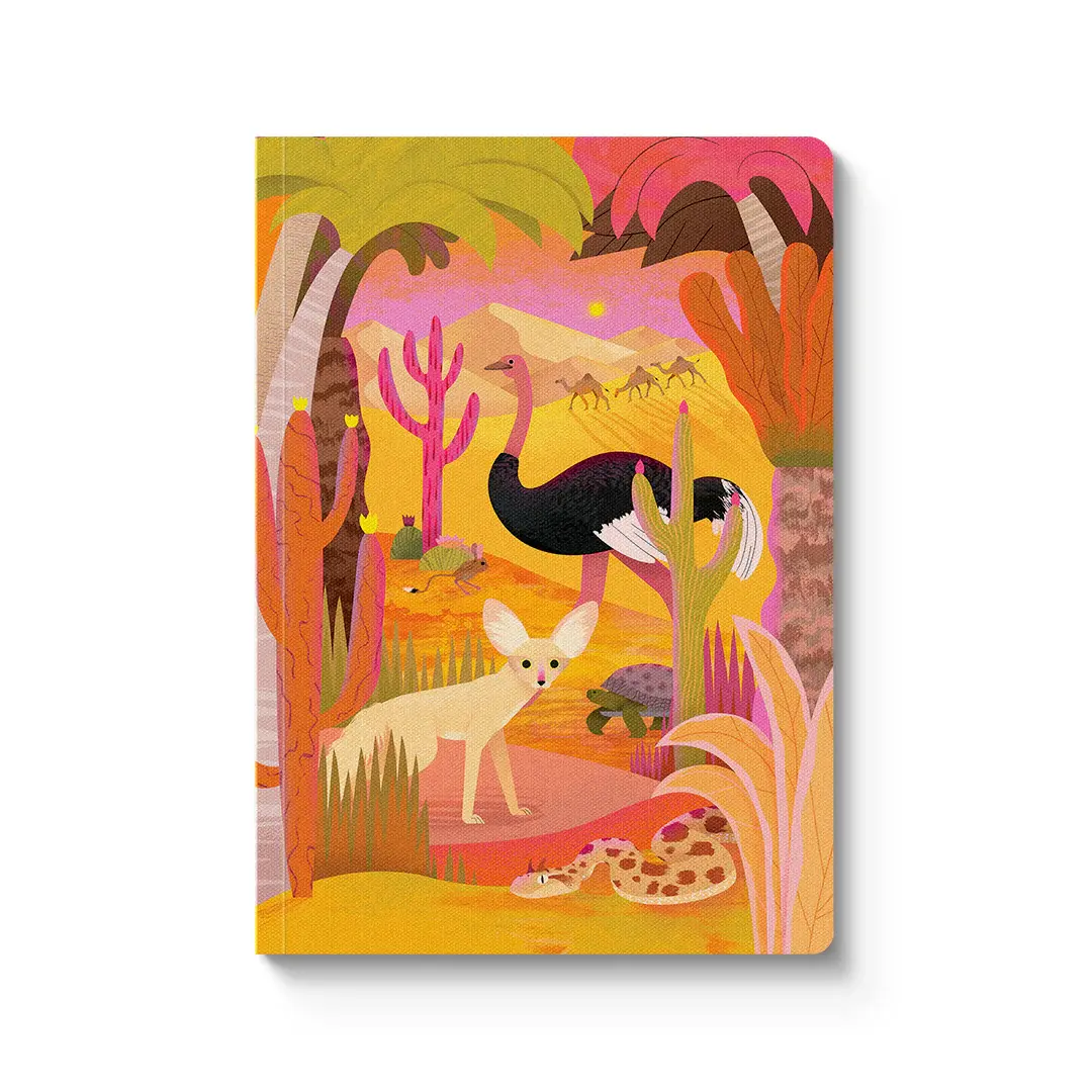 OHH DEER Animals of the Sahara Desert Notebook 21x14,8cm 176p lignées