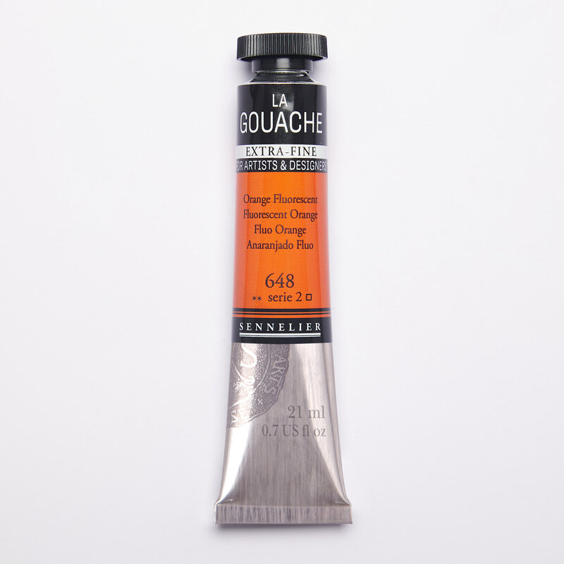SENNELIER Gouache Extra fine Tube 21ml Orange Fluorescent S2